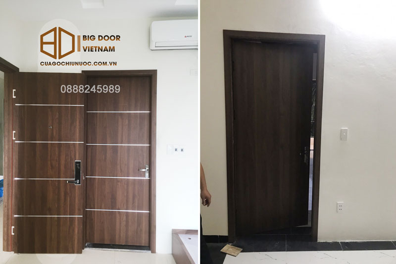 Lắp đặt cửa gỗ nhựa composite cho Khách sạn Việt Phương tại Ninh Bình